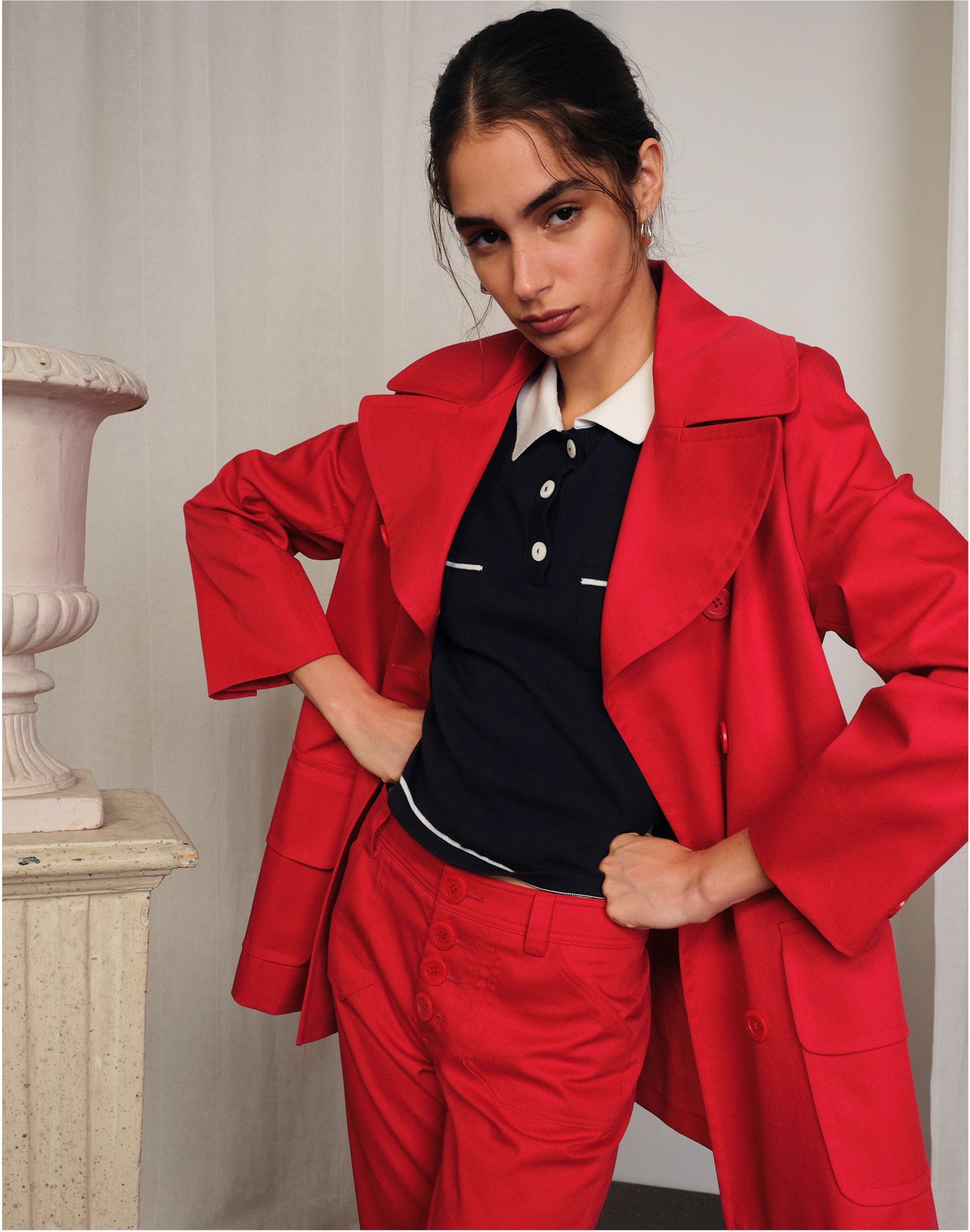 Séraphine pea coat in cotton blend