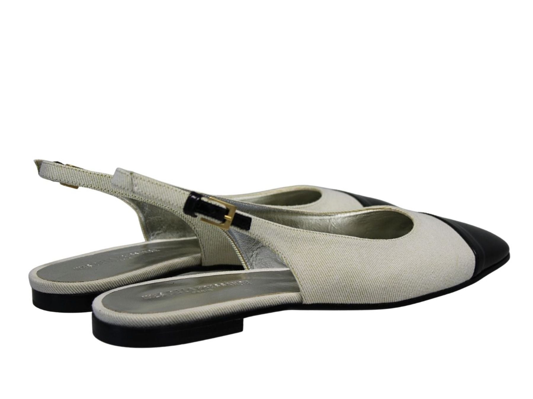 Celia, ballerina slingback crema e nera