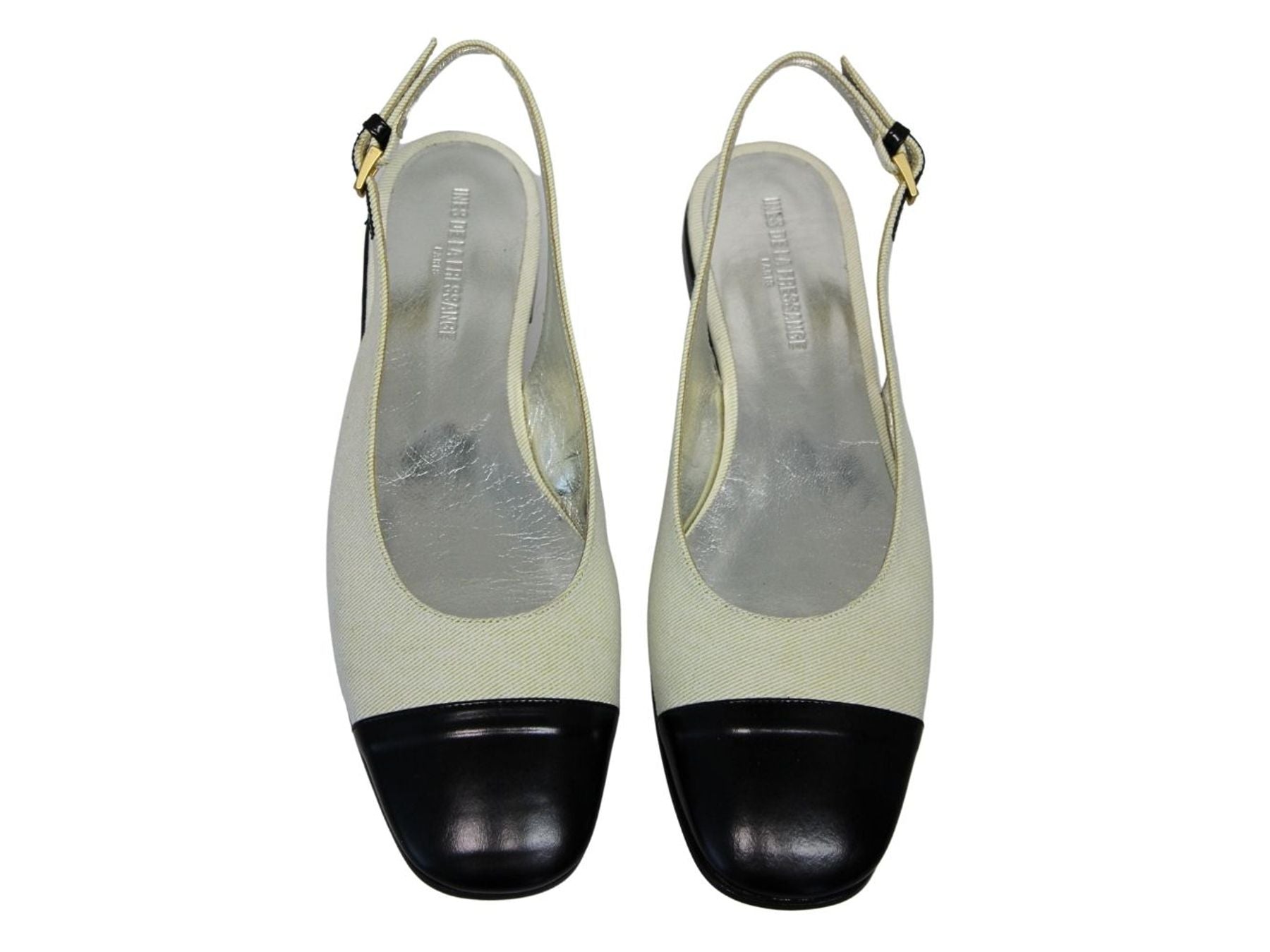 Celia, ballerina slingback crema e nera
