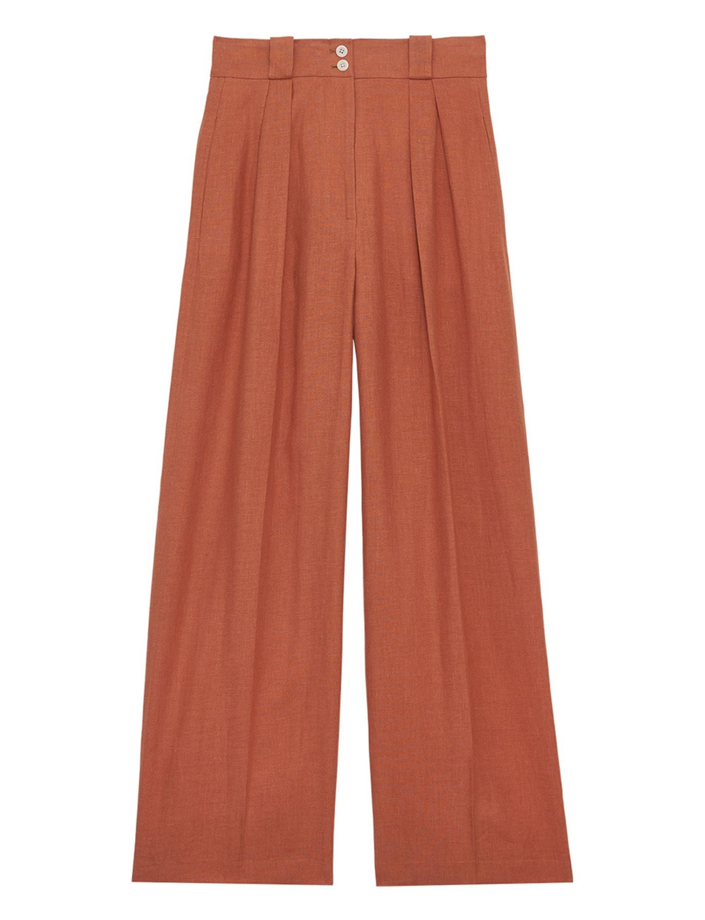 Pantalon Marlène en lin caramel