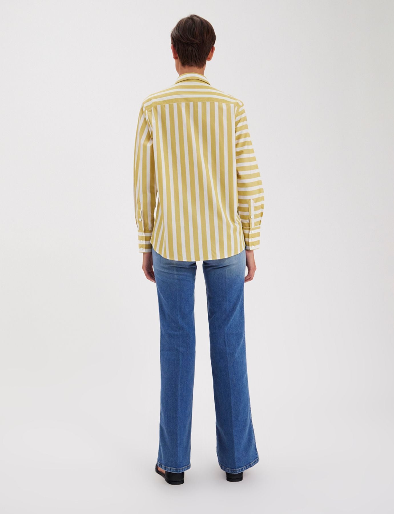 Chemise Maureen jaune et blanche à rayures