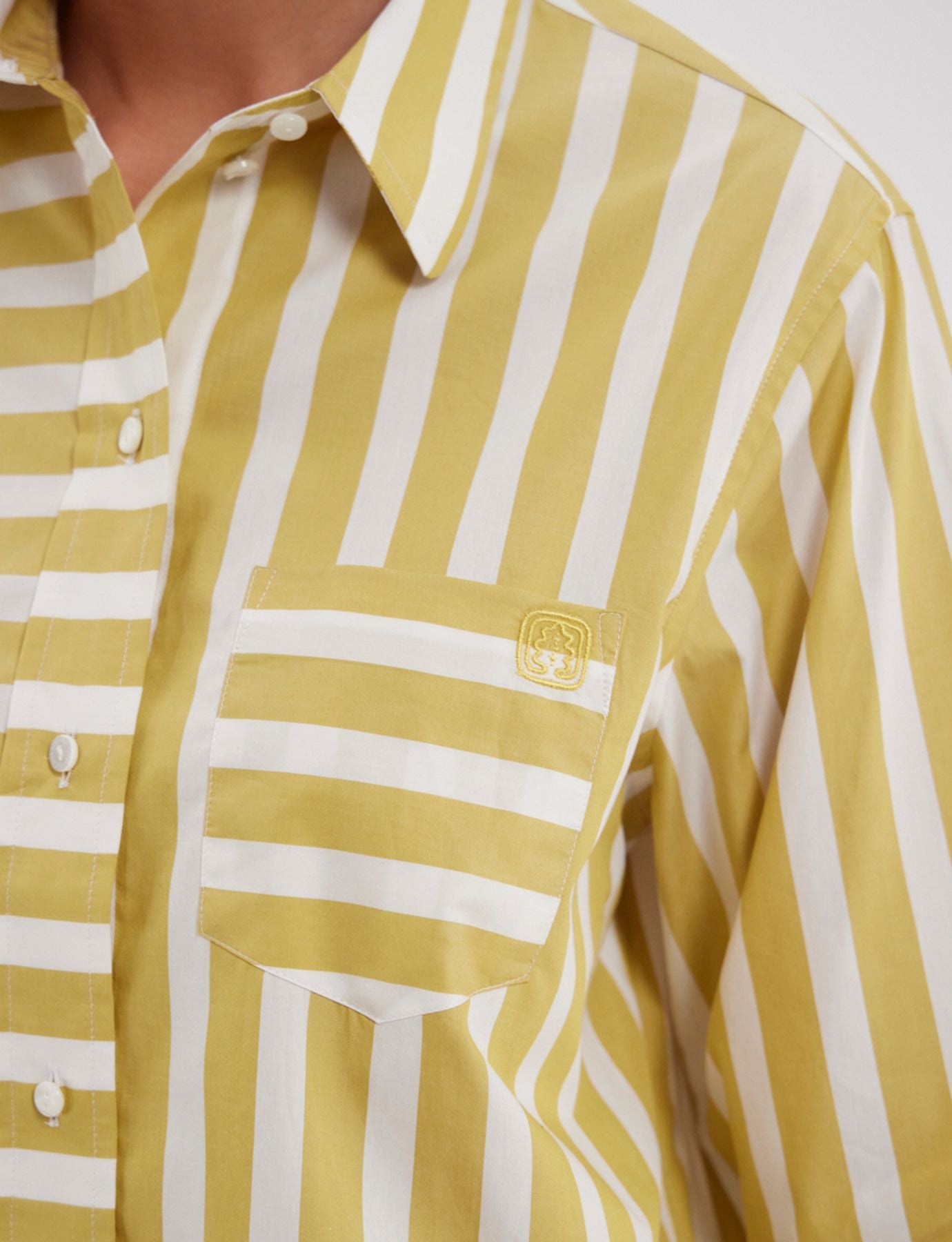 Chemise Maureen jaune et blanche à rayures