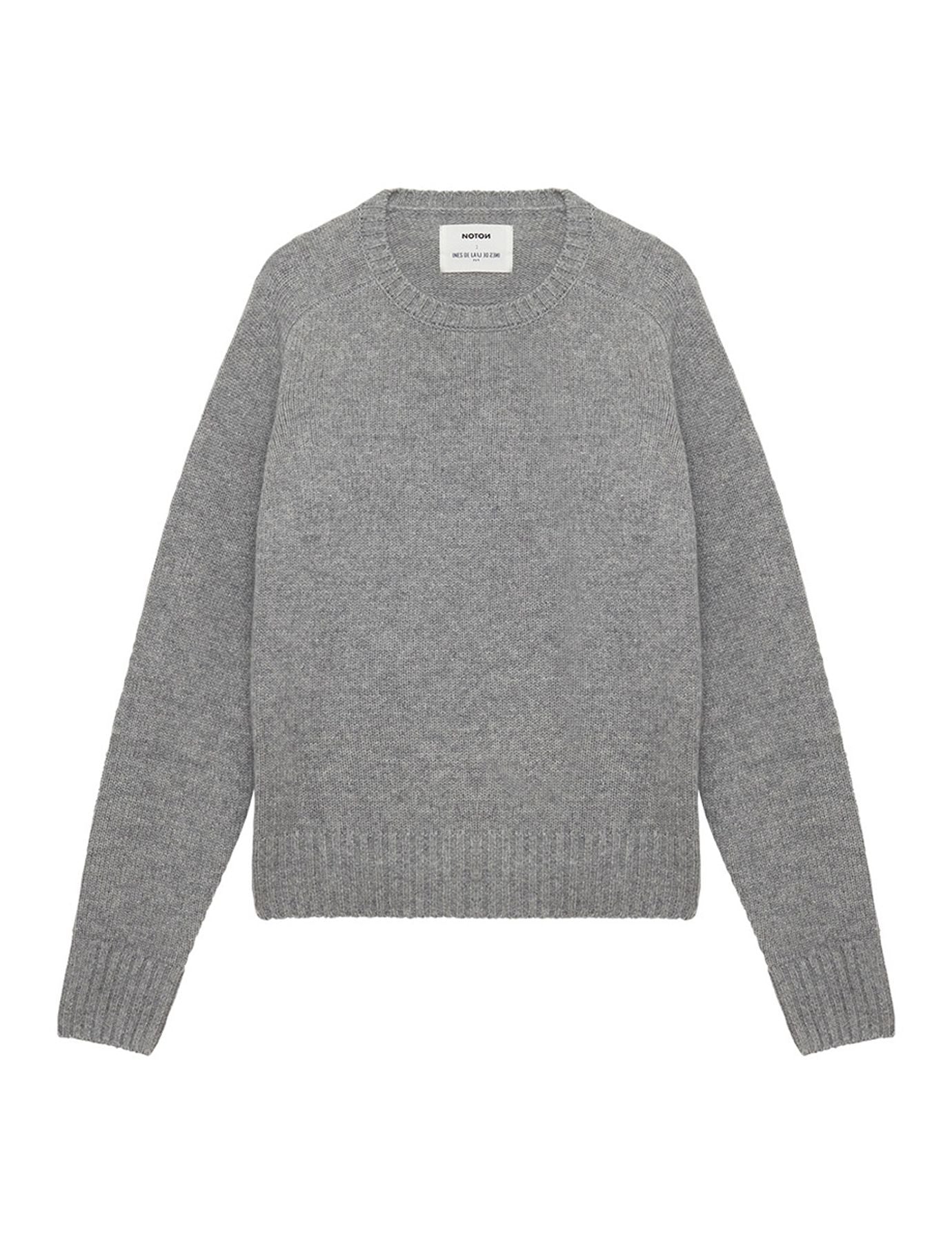 Pull cachemire gris col rond manches marteau Ines x Notshy
