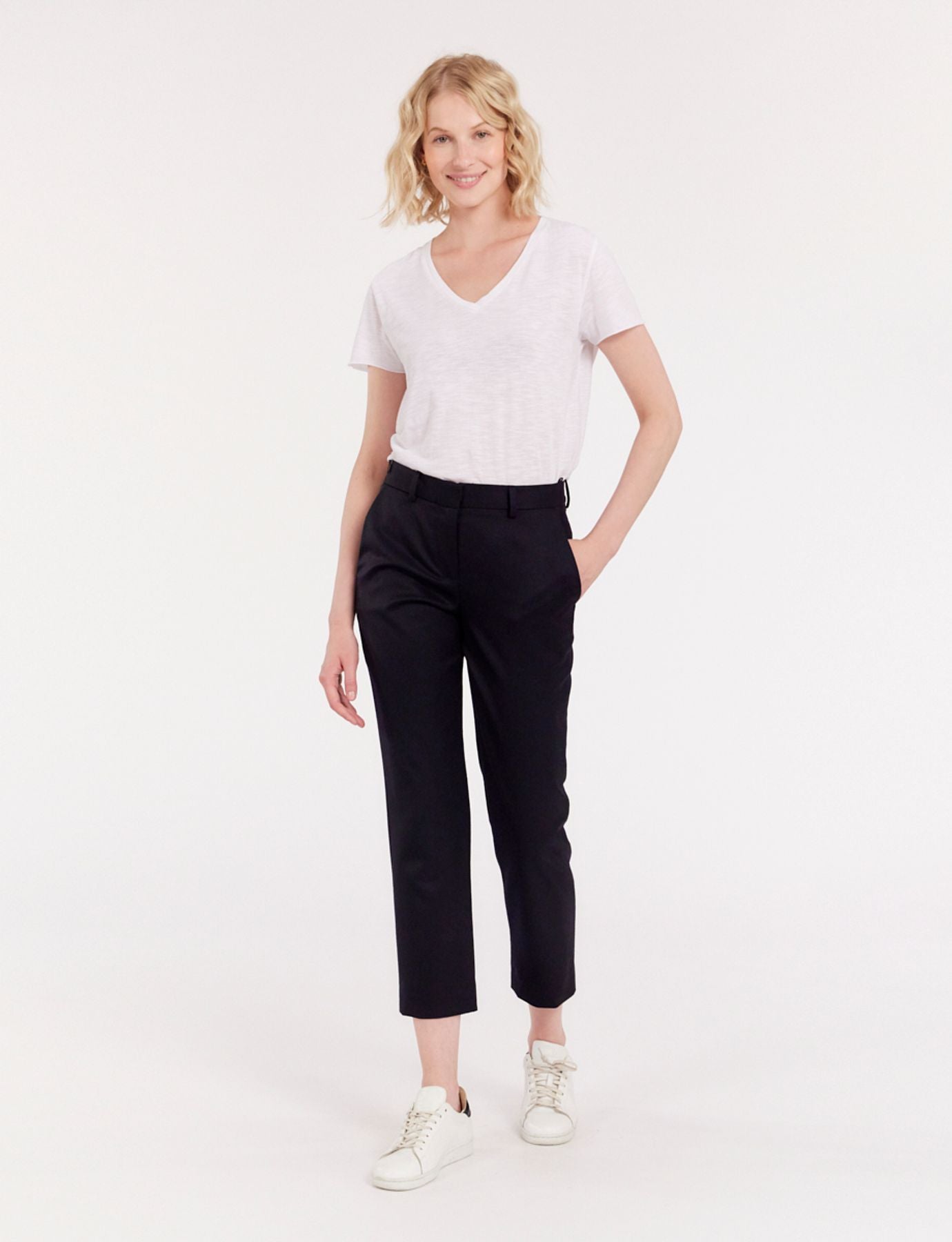 Pantalones de lana azul noche Audrey
