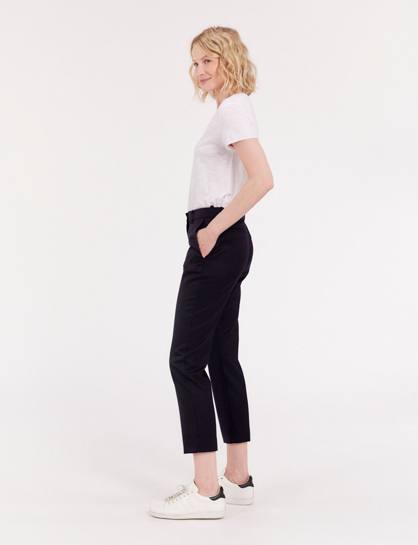 Pantalones de lana azul noche Audrey