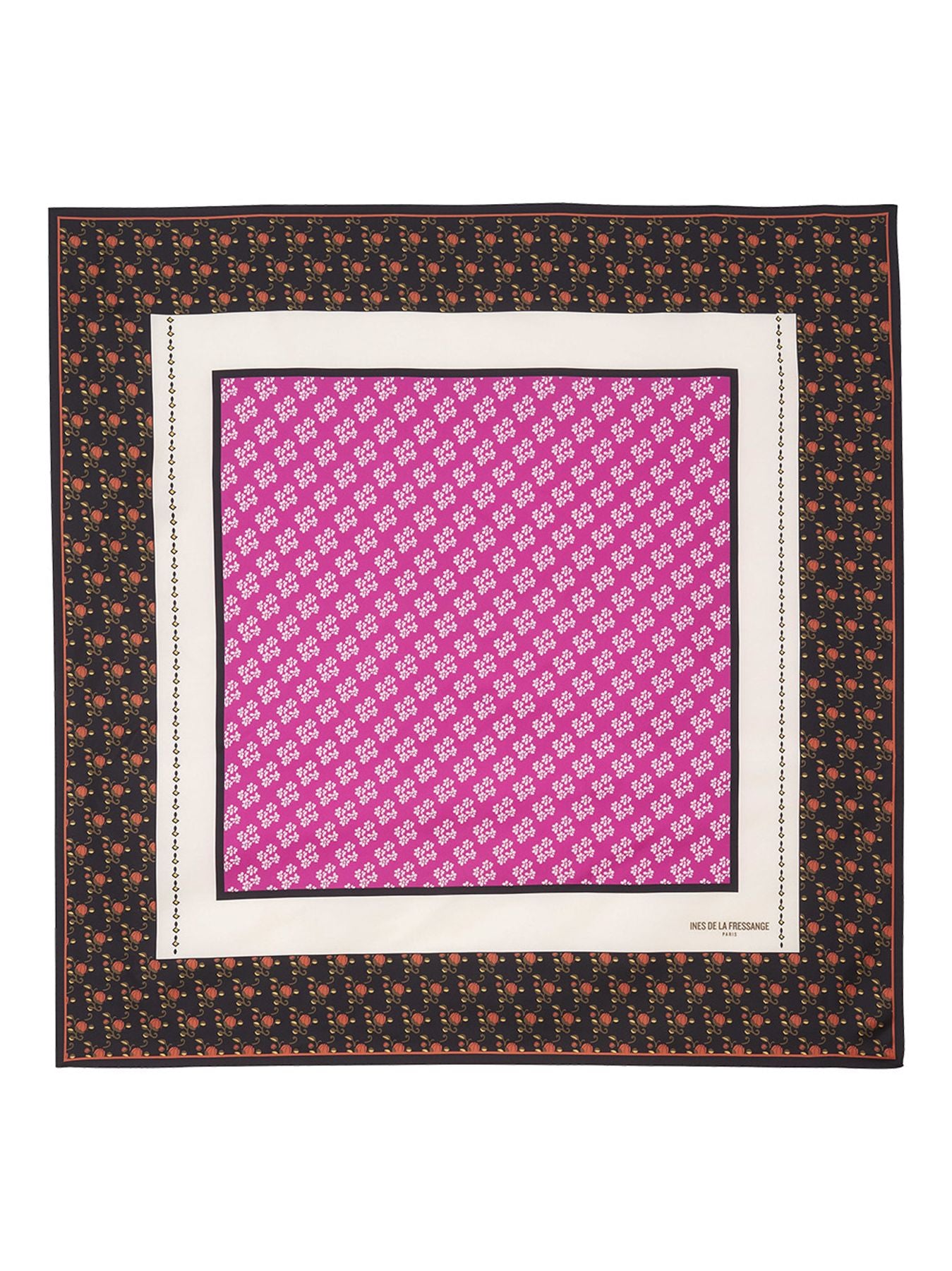 Foulard Lewis soie imprimé indian flower