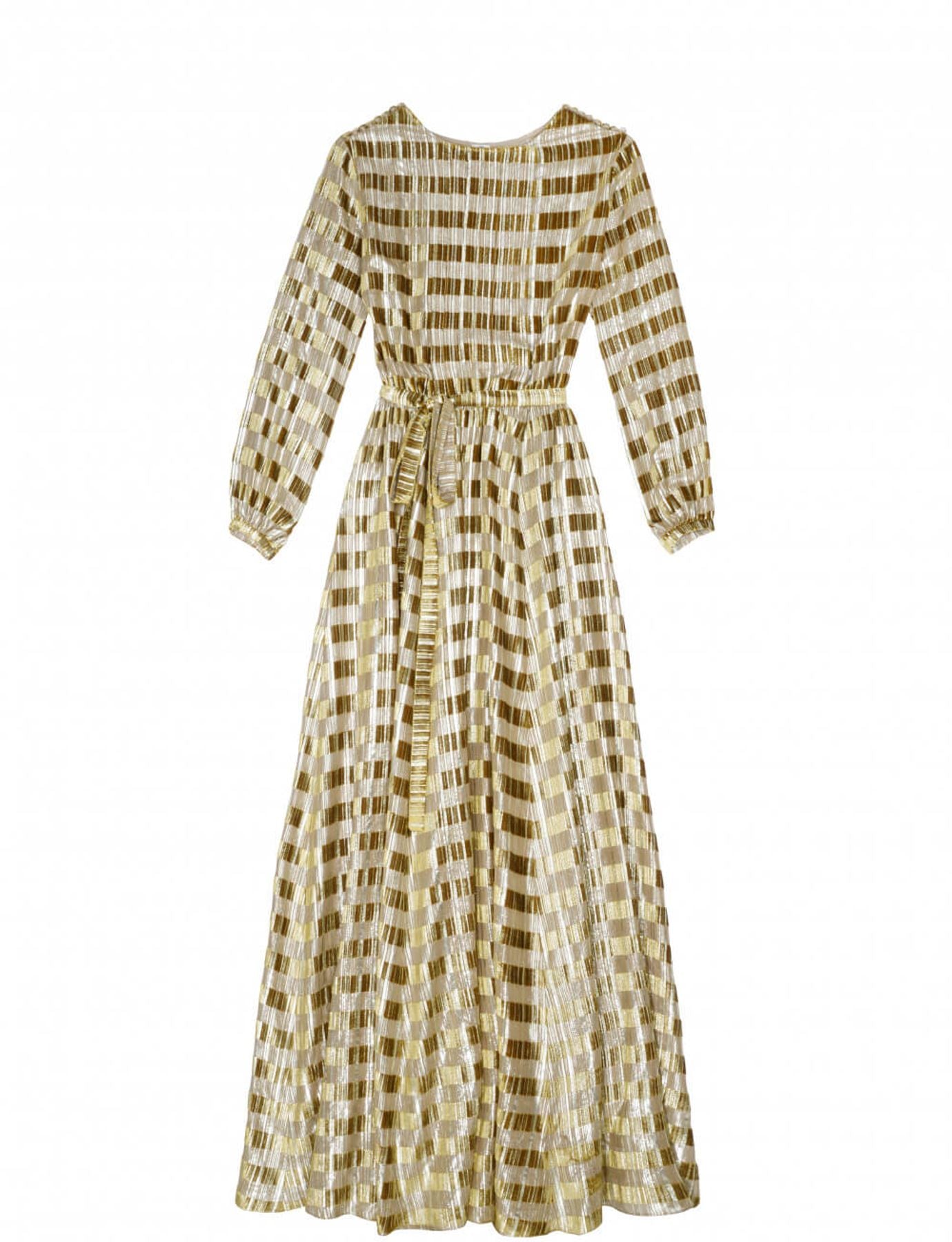 Adele velvet and lurex gold dress