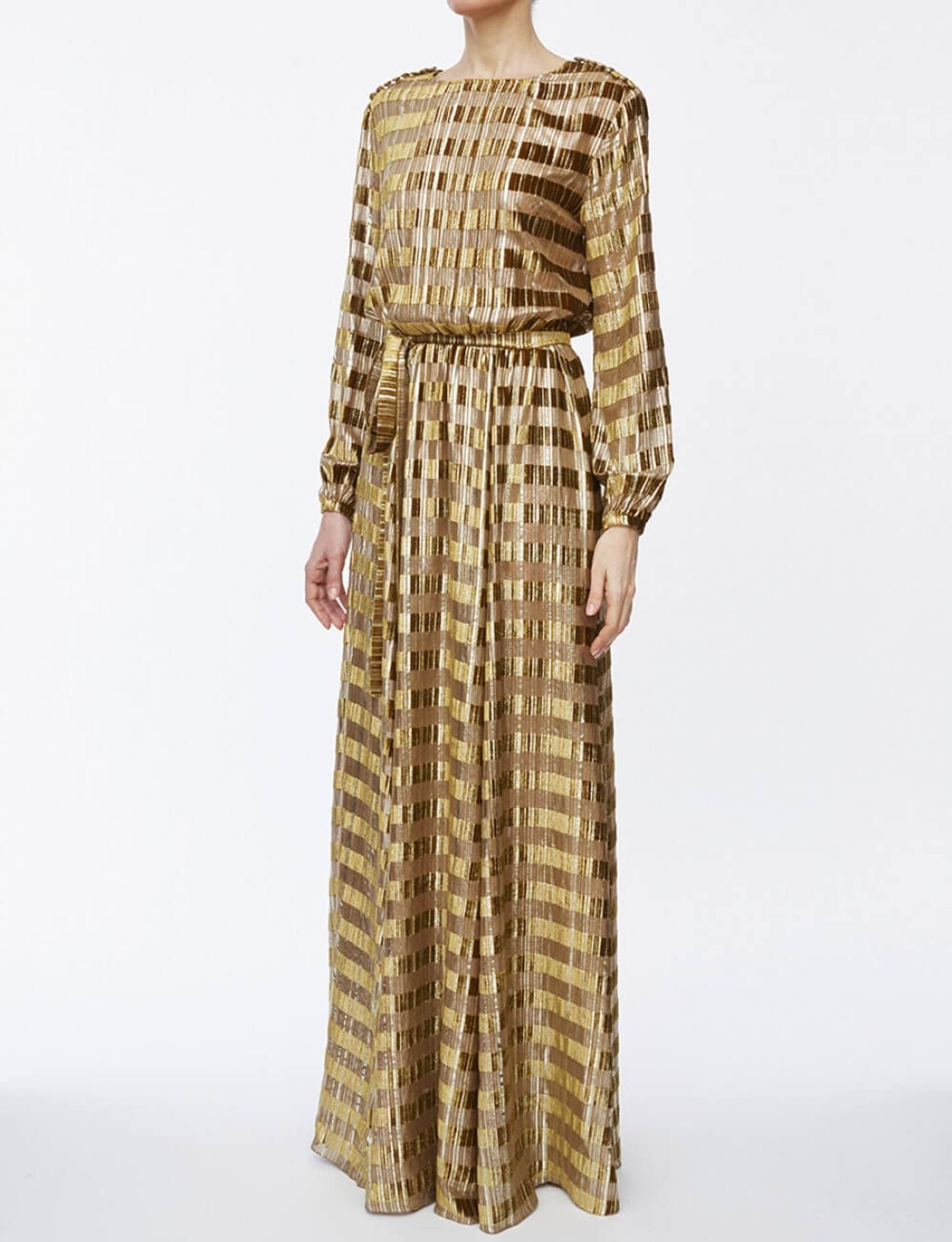 Kleid Adele Samt und Lurex gold
