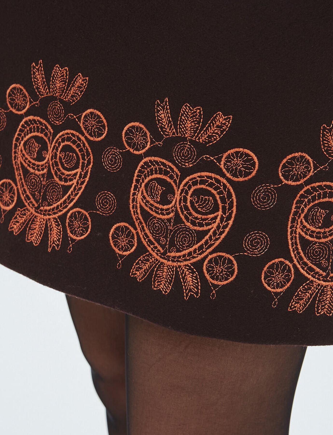 Jupe Sophia en laine marron foncé