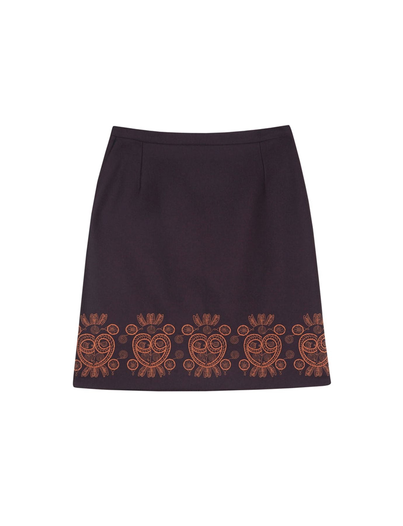 Jupe Sophia en laine marron foncé