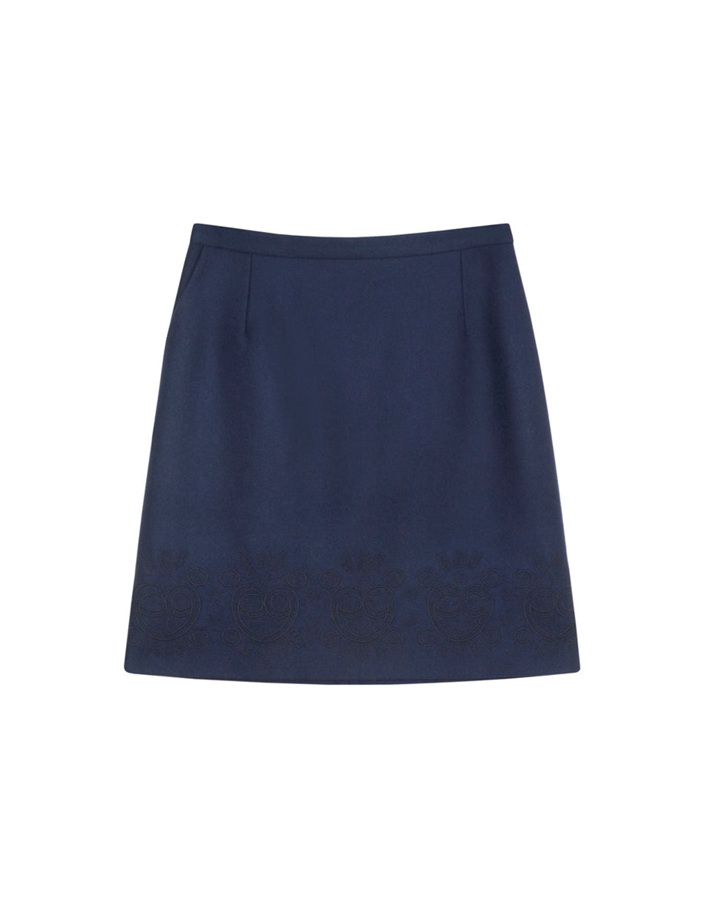 Jupe Sophia en laine bleu marine