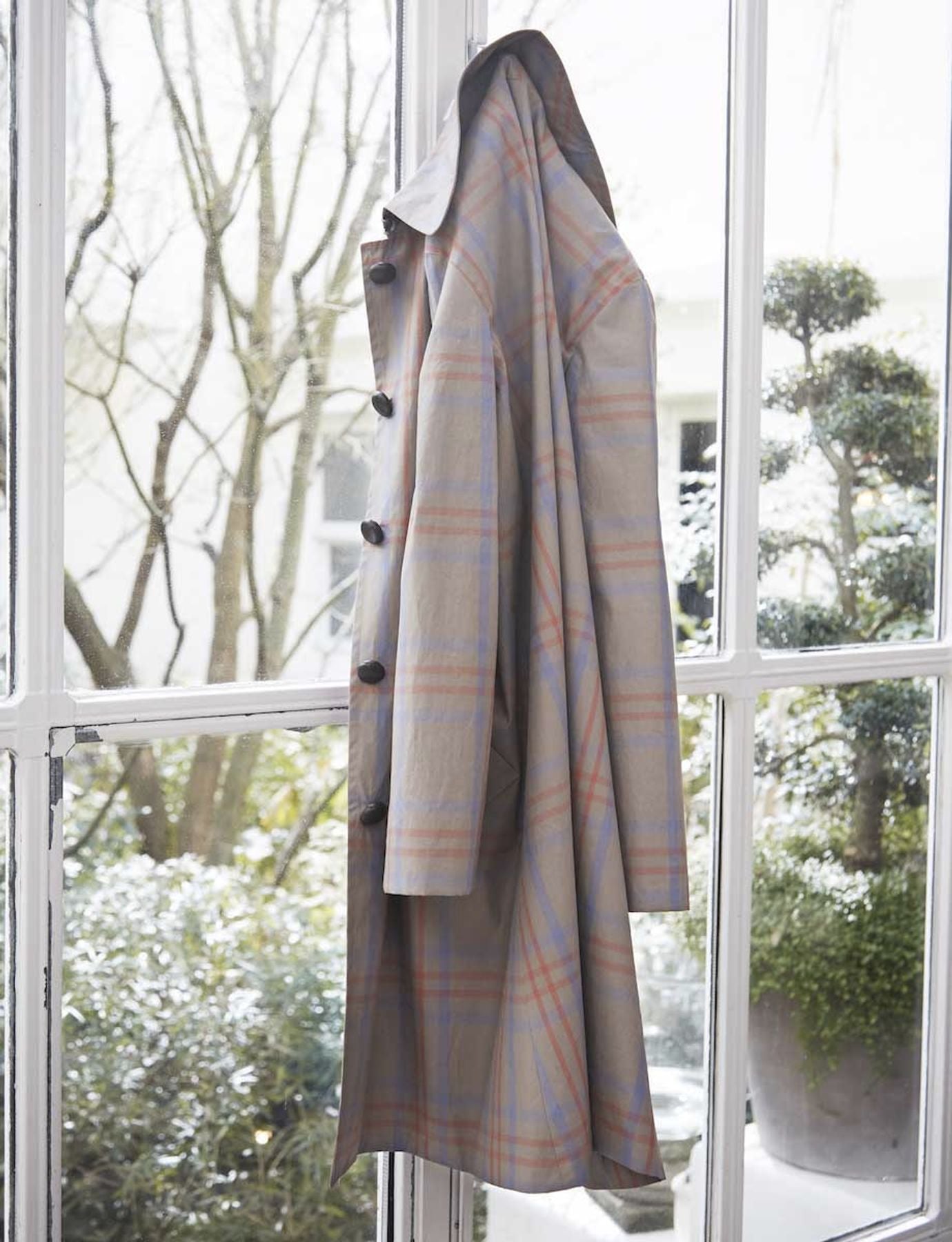 Cappotto in cotone a quadri beige Jules