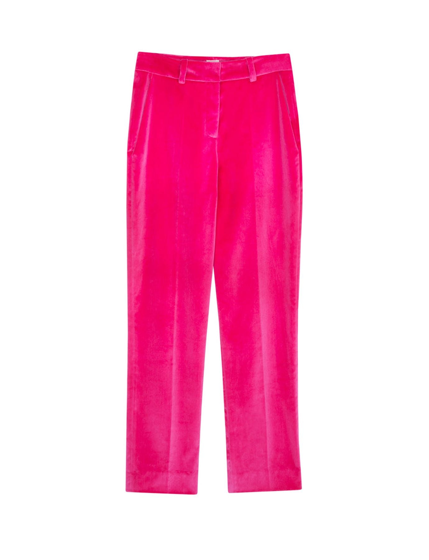Pantalon Audrey velours fuchsia