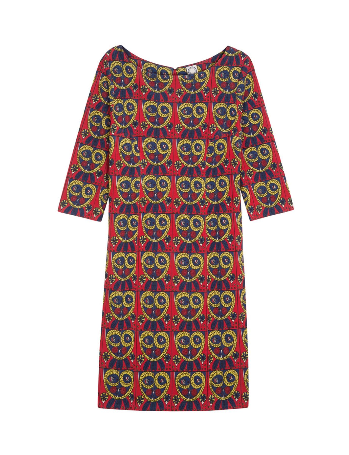 Justine dress in green masquerade print