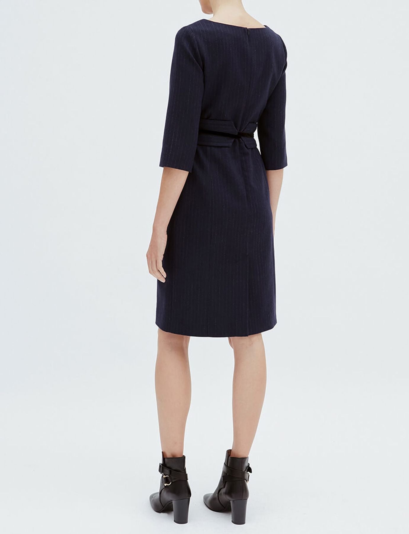 Justine dress in navy blue wool
