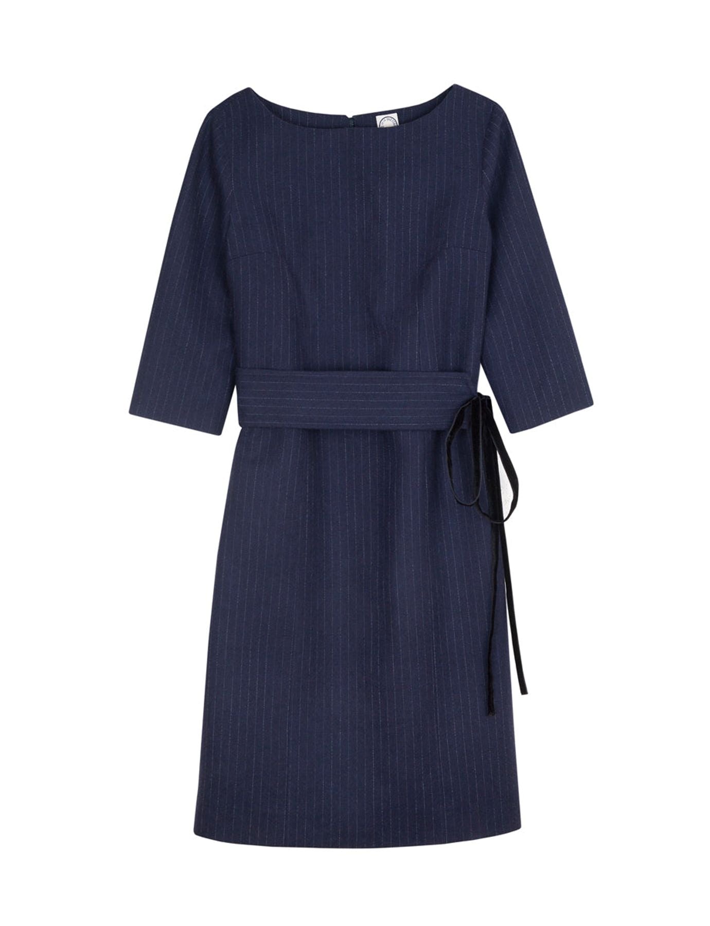 Kleid Justine aus marineblauer Wolle