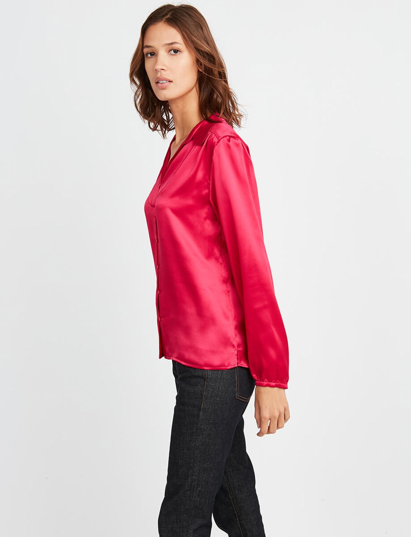 Aurora pink silk blouse
