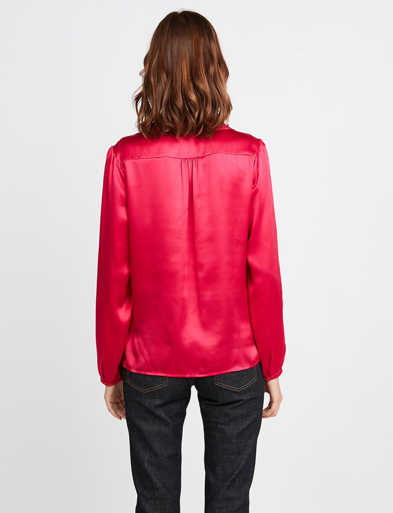 Aurora pink silk blouse