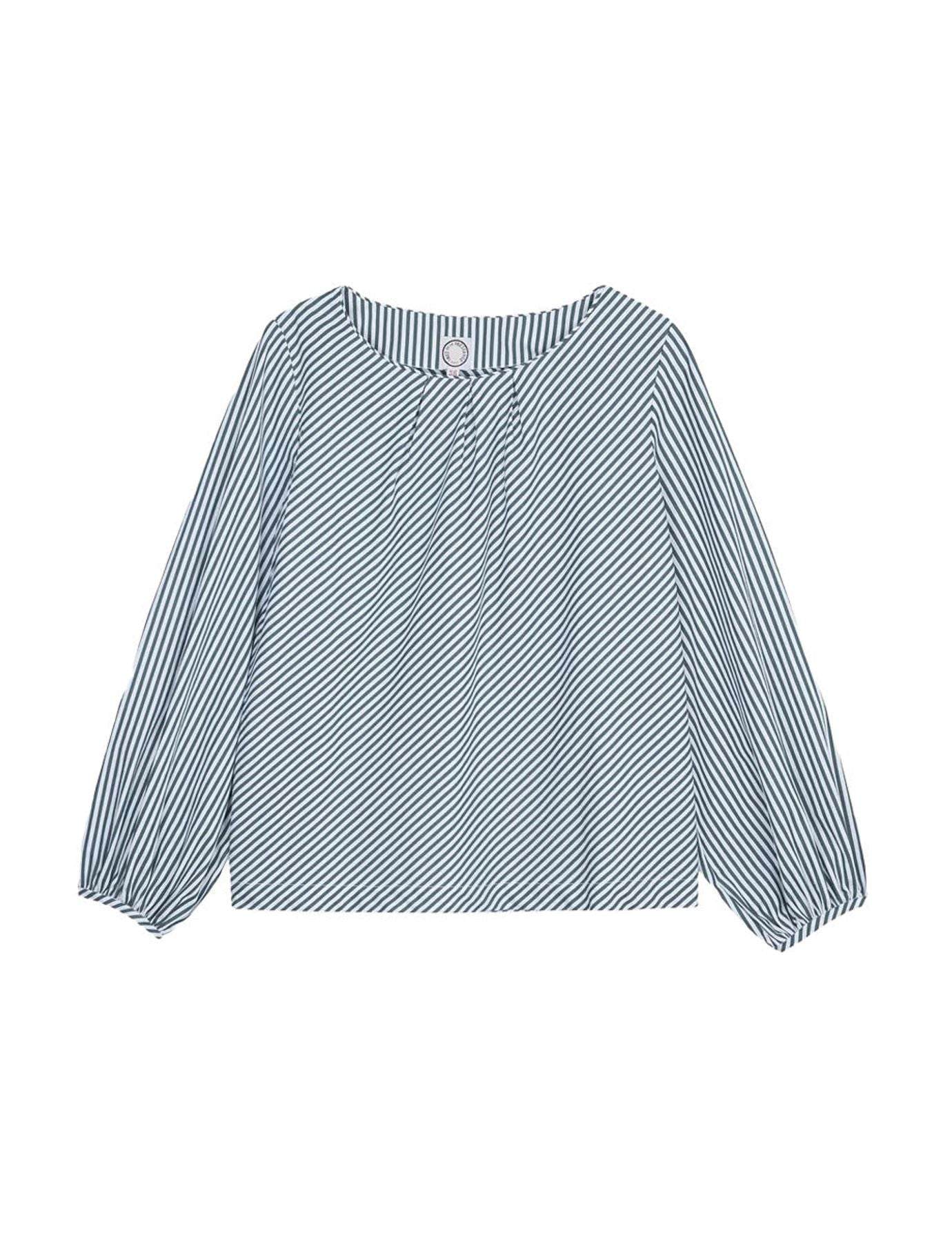 Blouse Aria coton rayée kaki