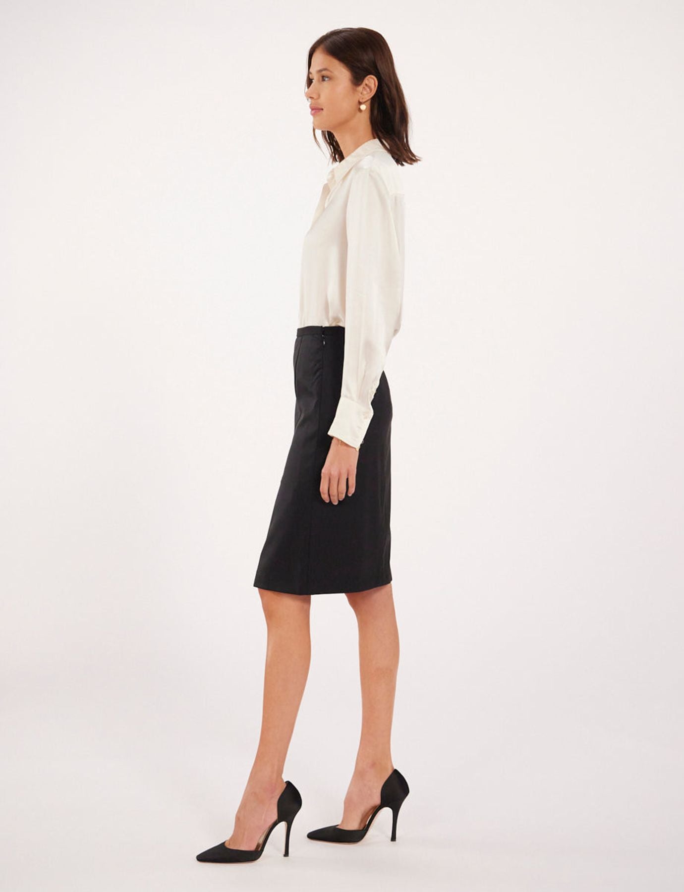 Nana black wool skirt