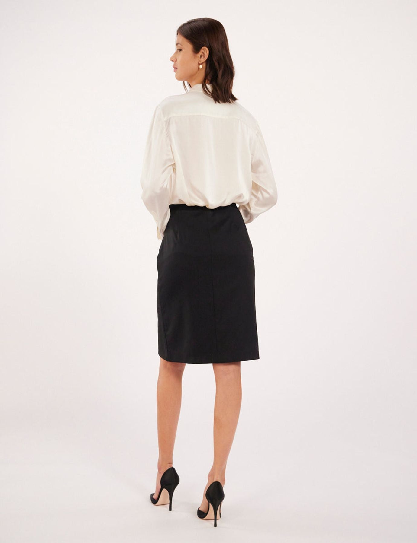Nana black wool skirt