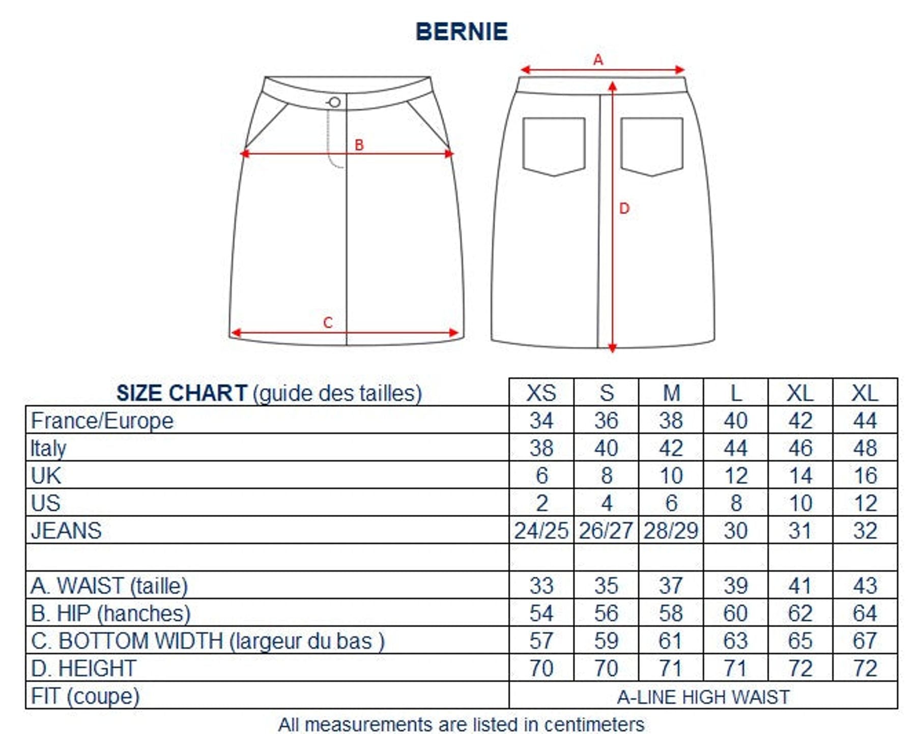 Jupe Bernie denim bleu