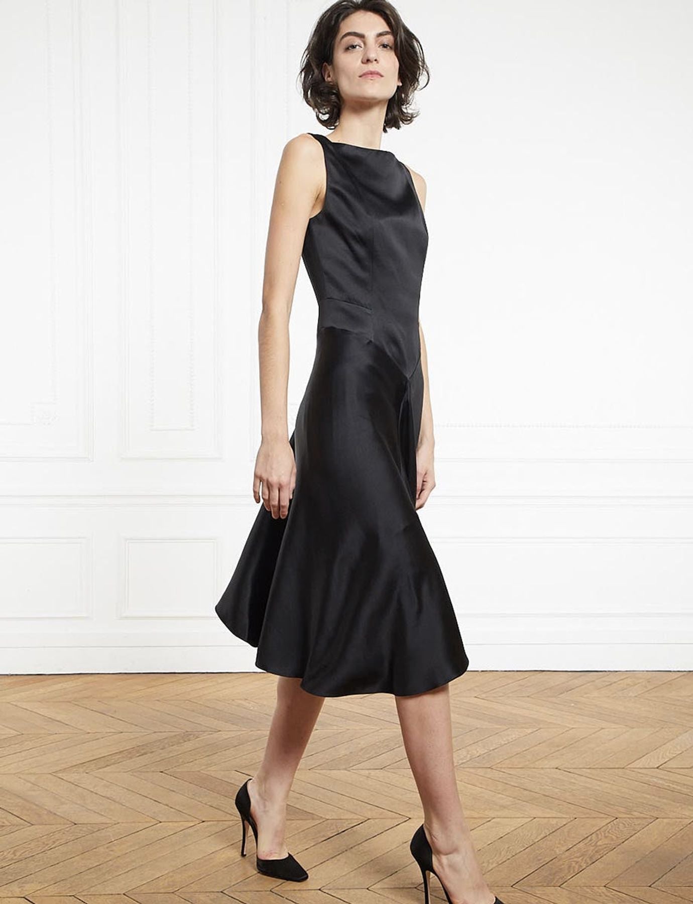 Robe Popinette satinée noire