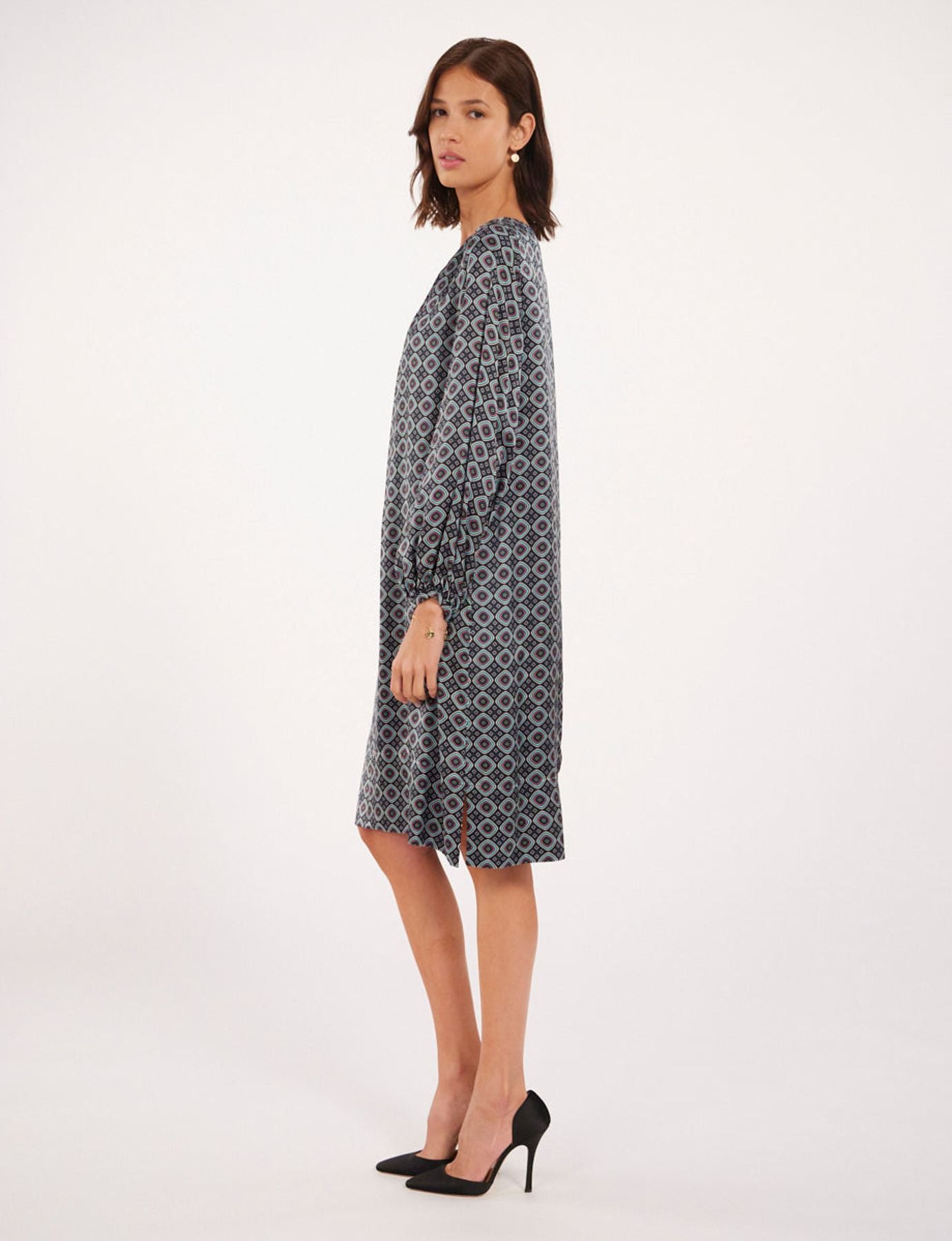 Abito Ariane anni Settanta blu navy