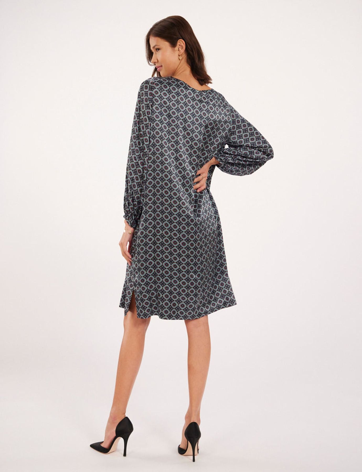 Abito Ariane anni Settanta blu navy