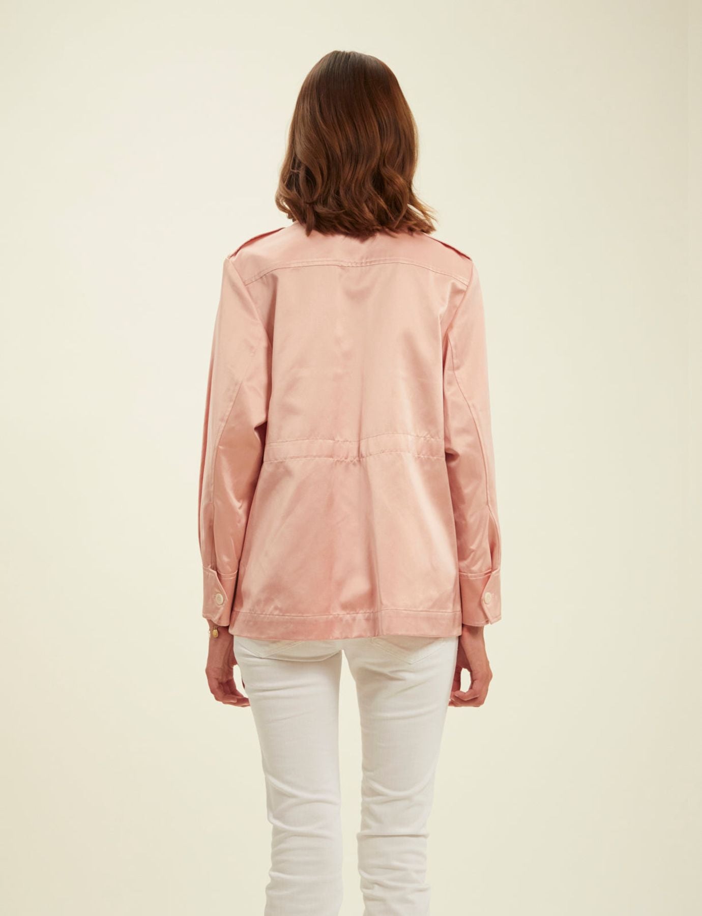 Neva-Jacke aus rosa Baumwollsatin
