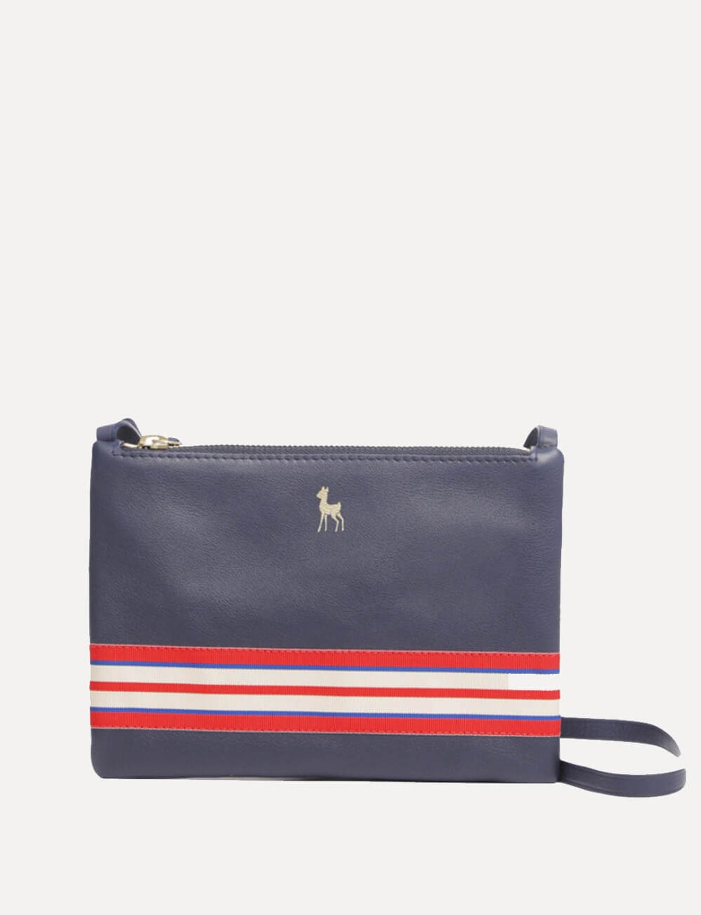 Le Parisien navy leather clutch bag