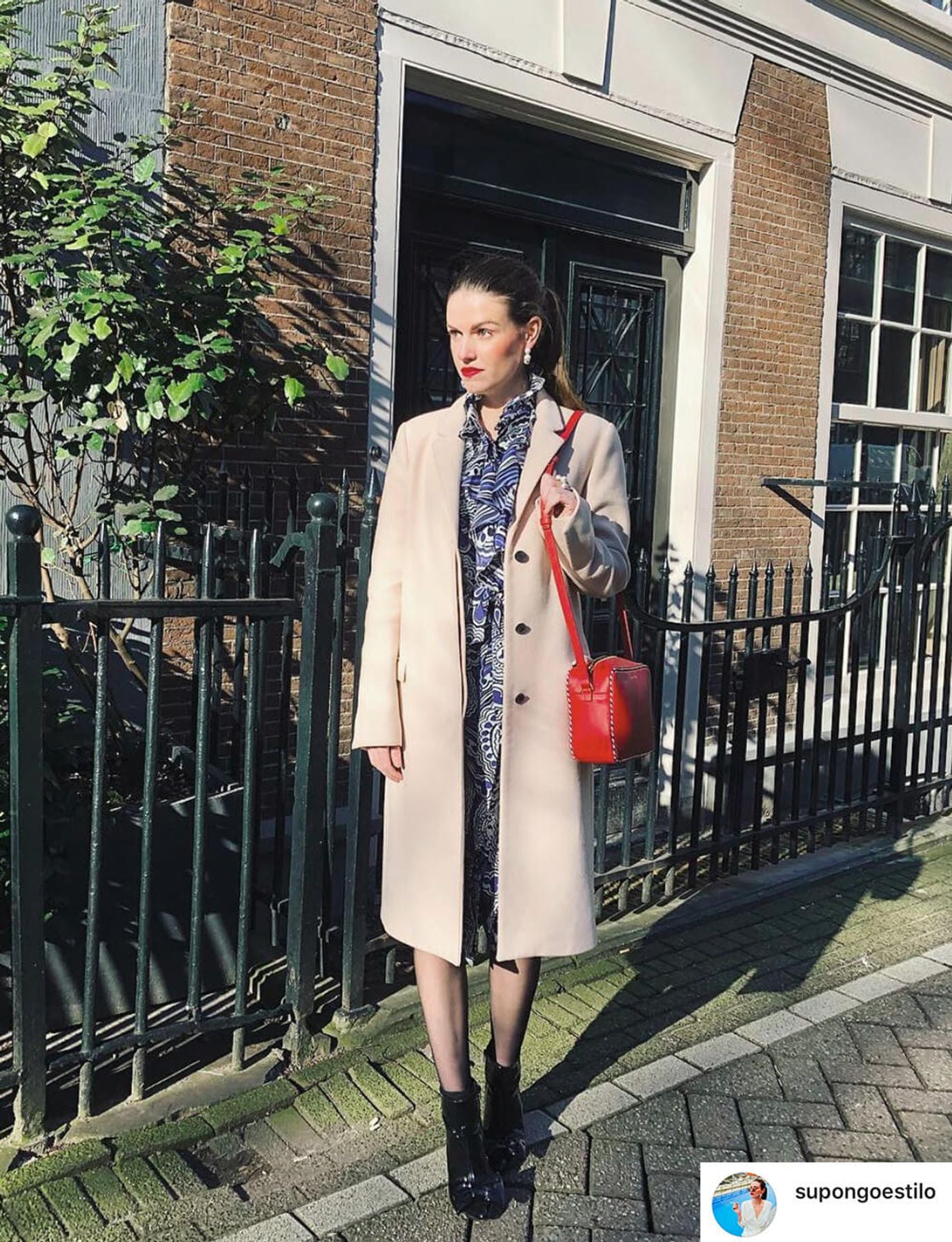 Marcia red leather bag
