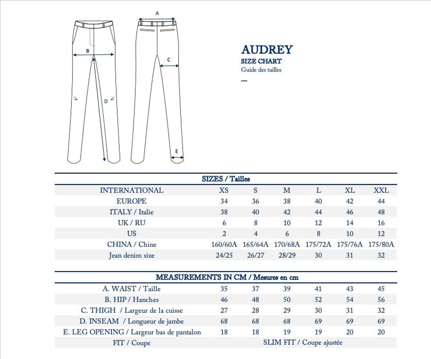 Audrey navy fine wool trousers
