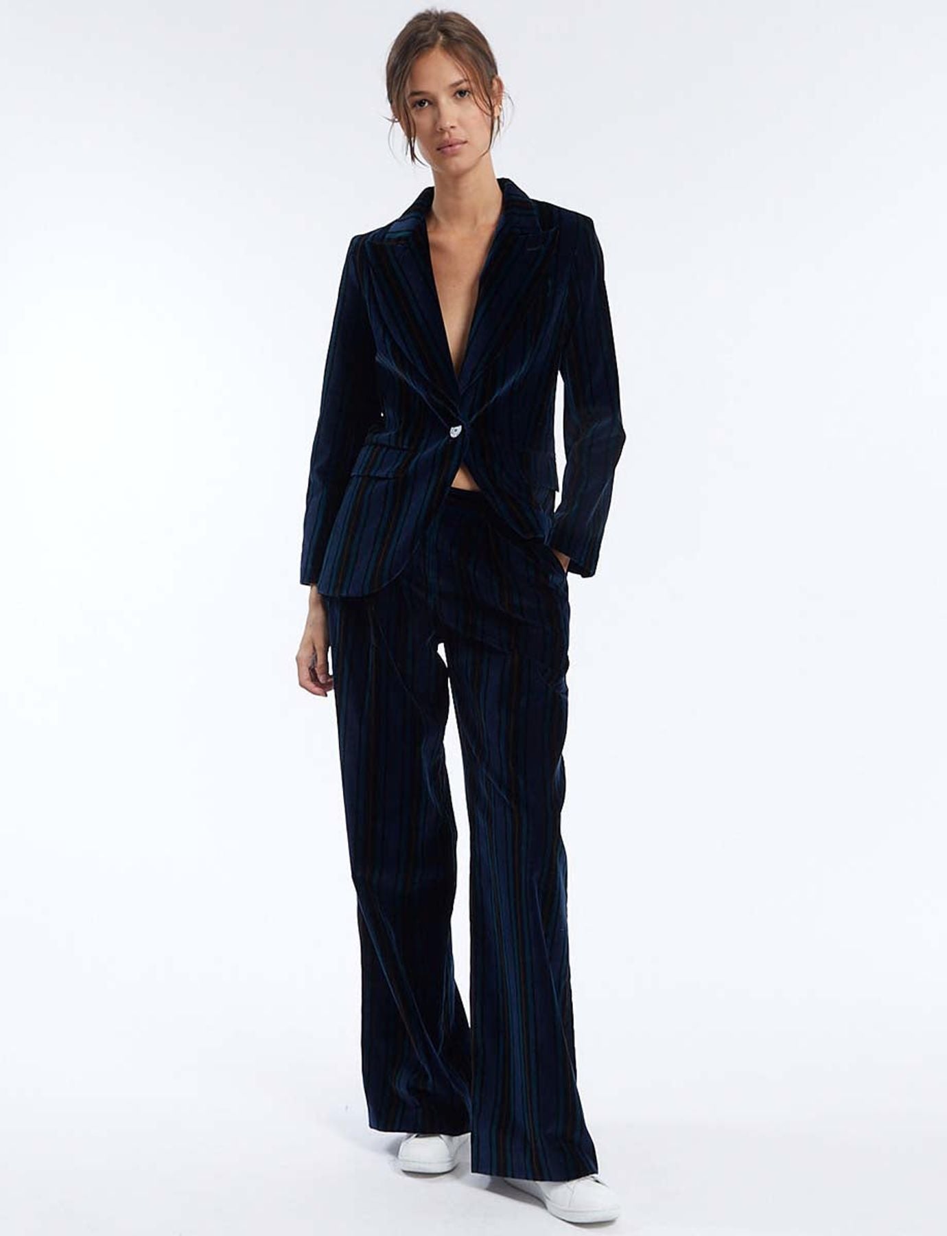 Luciano blue velvet trousers