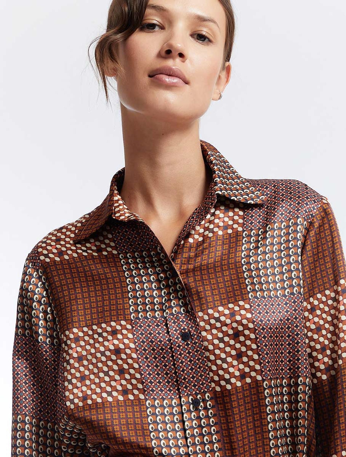 Abito Amour in cammello patchwork