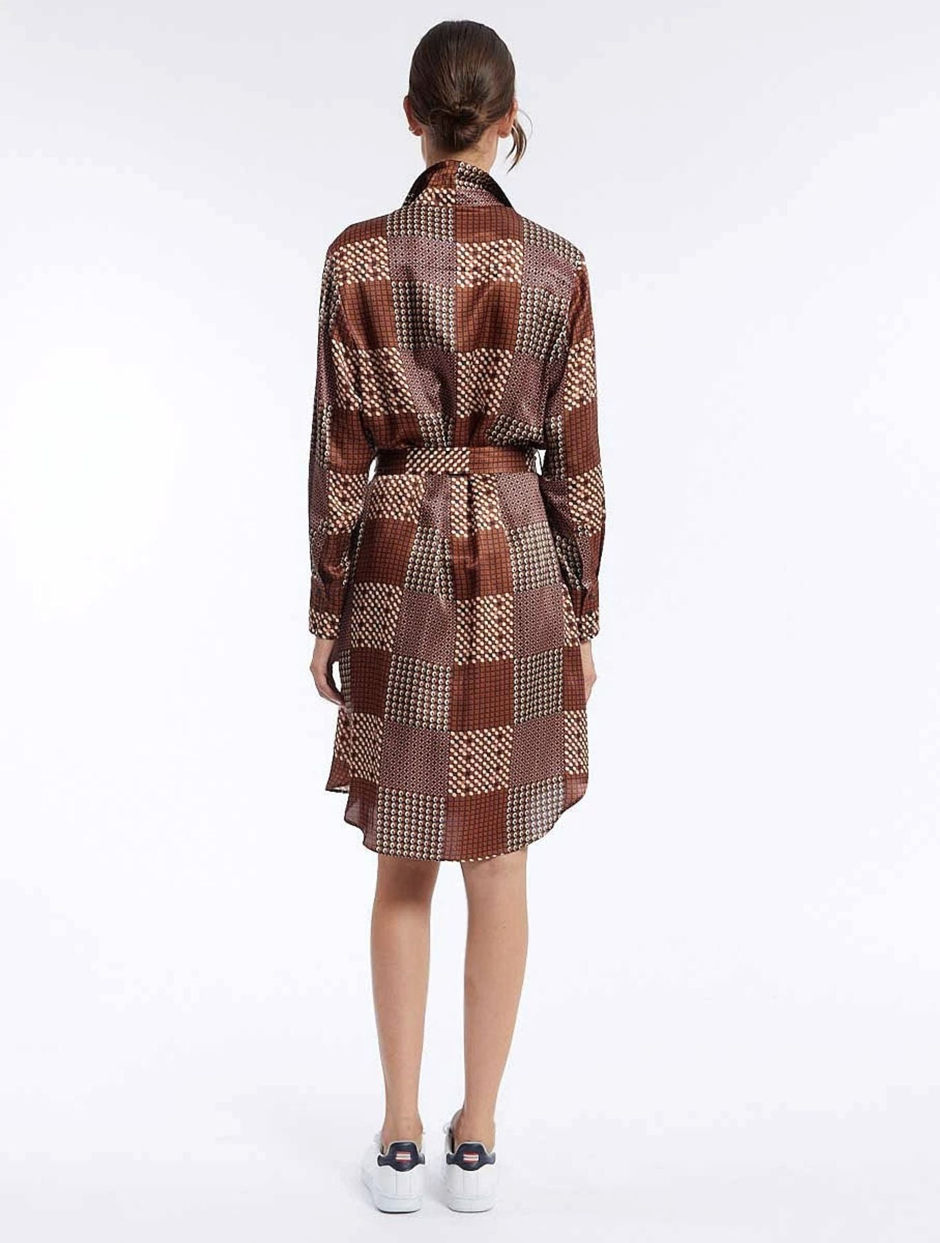 Abito Amour in cammello patchwork