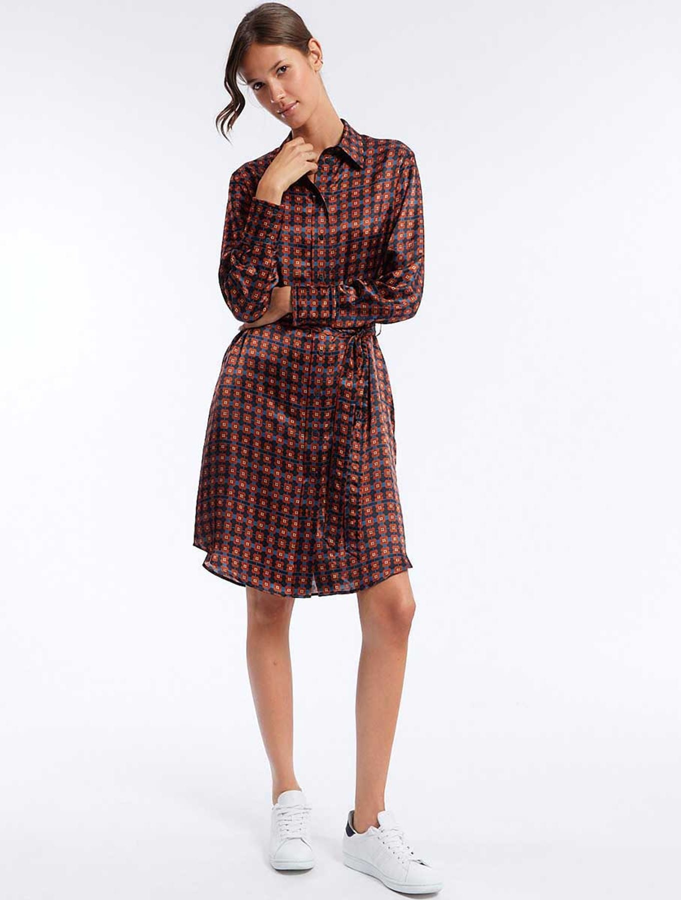 Robe Amour soie imprimé marron