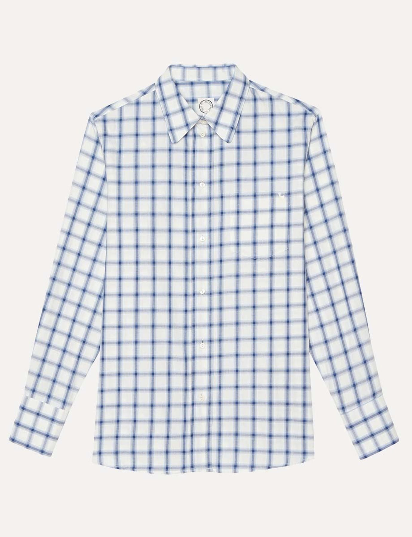 Maureen blue and white check shirt