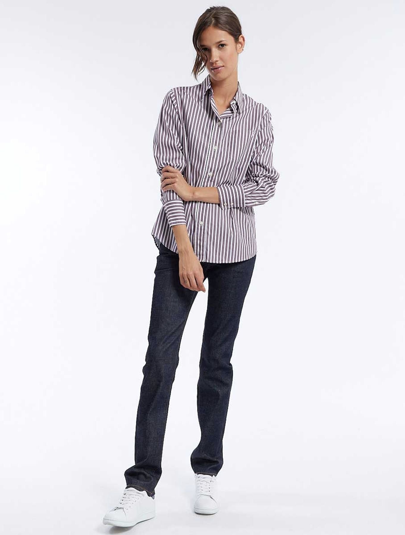 Maureen red and white stripes shirt