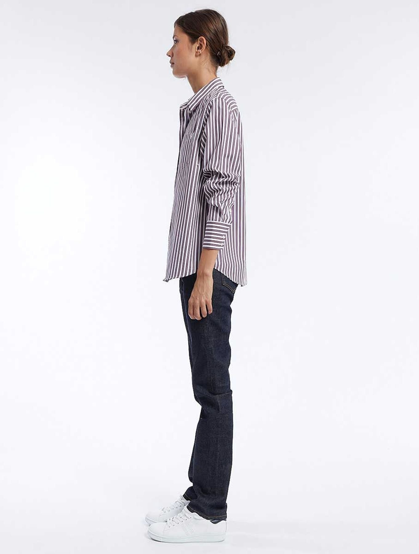 Maureen red and white stripes shirt