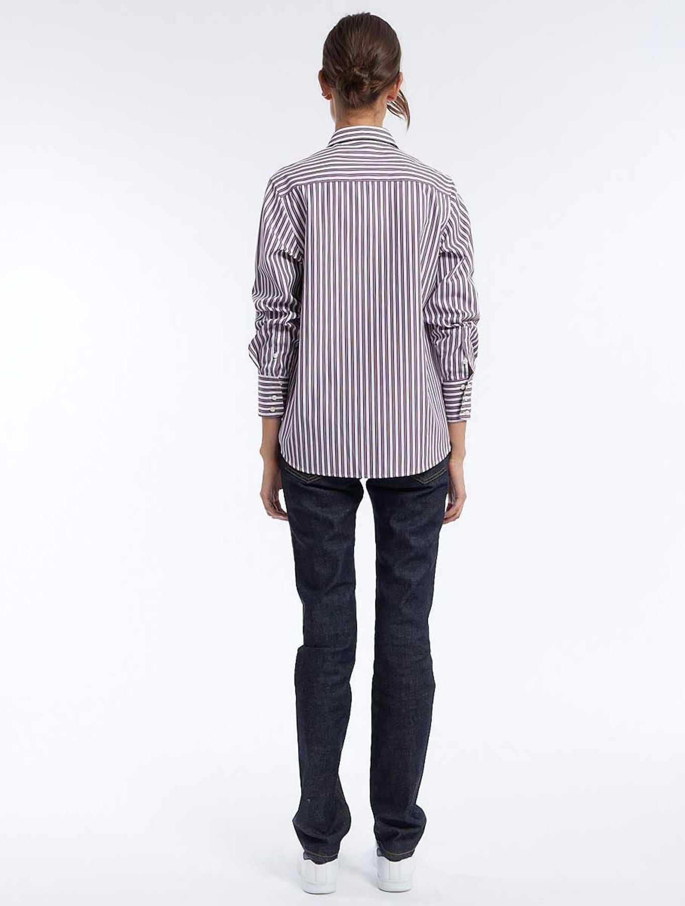 Maureen red and white stripes shirt