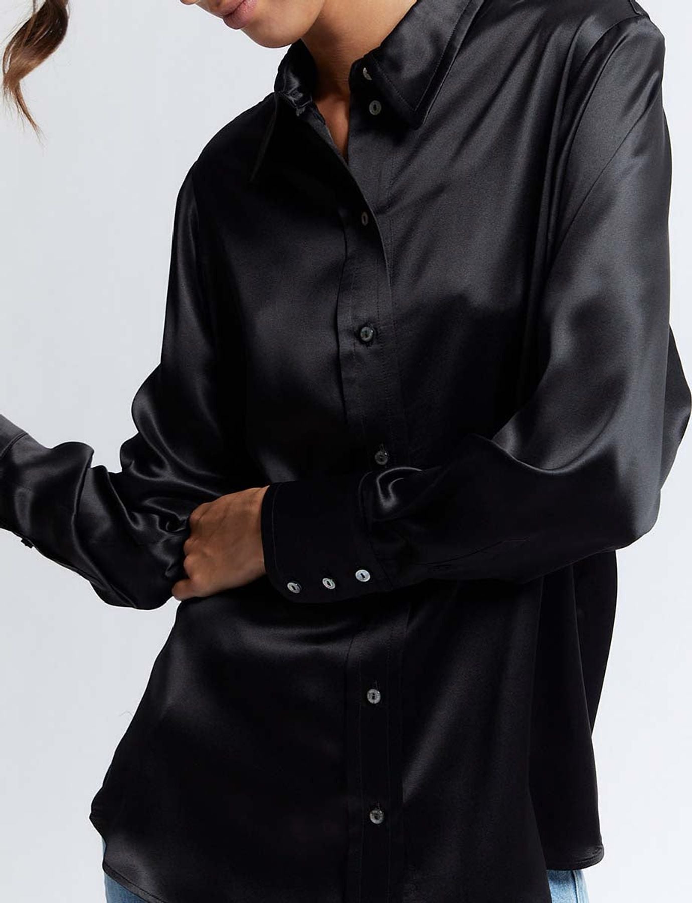 Chemise Maureen en soie noire