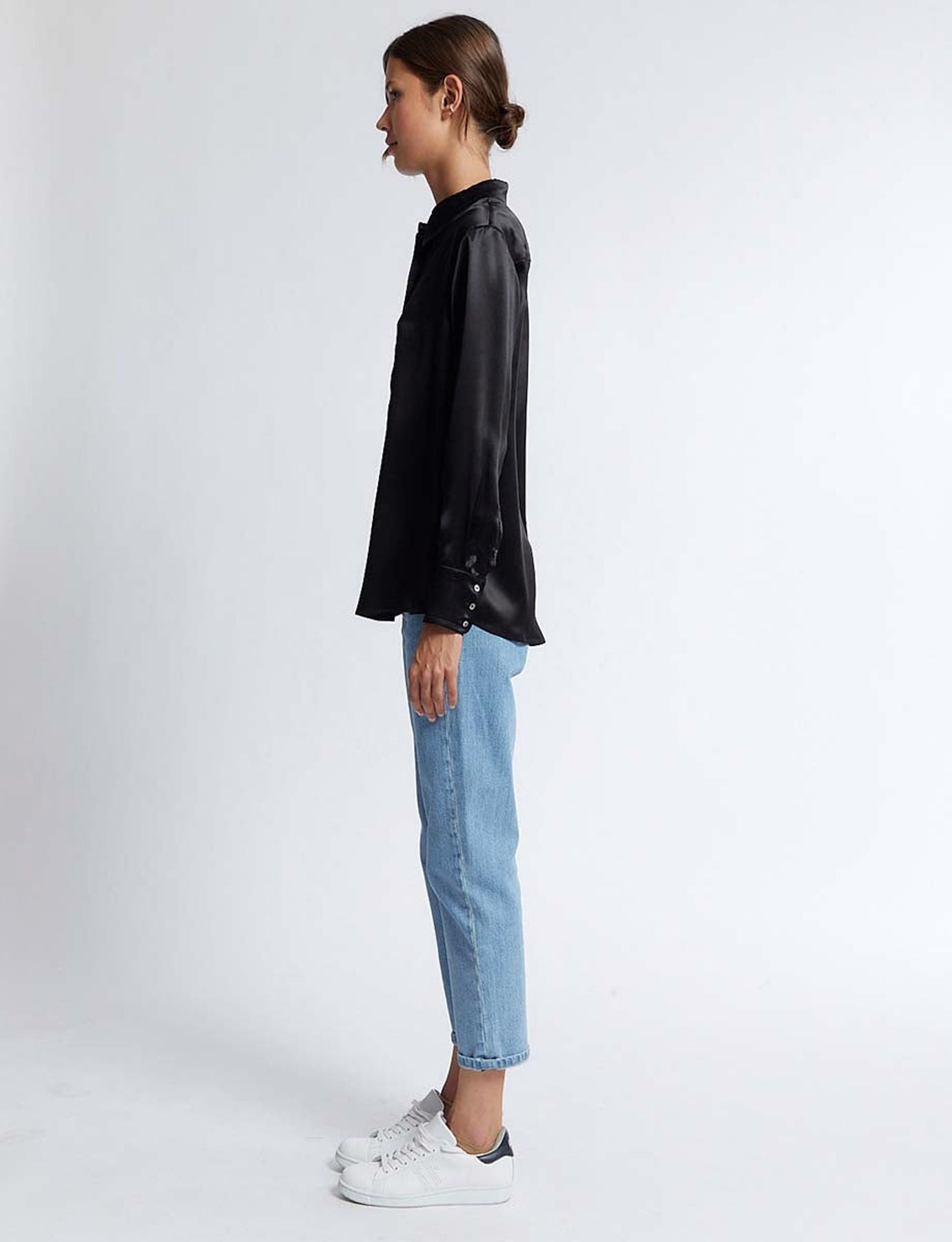 Chemise Maureen en soie noire