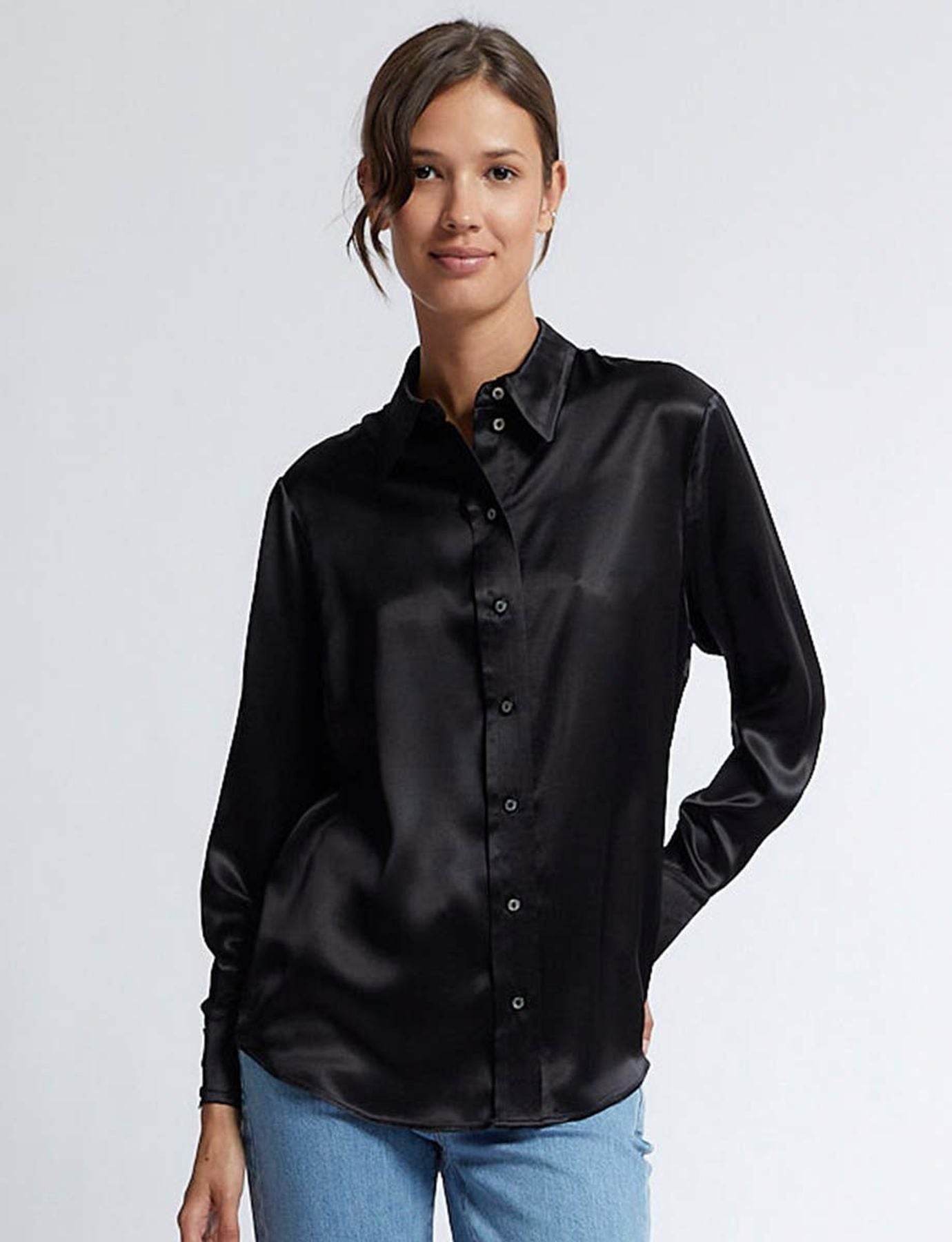 Chemise Maureen en soie noire
