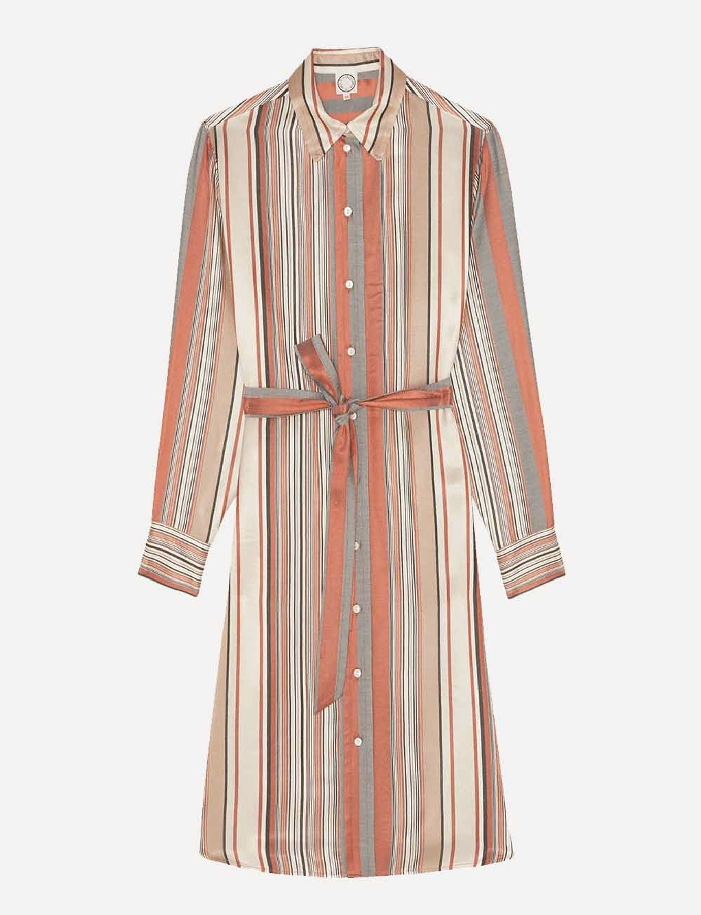 Amour camel striped dress