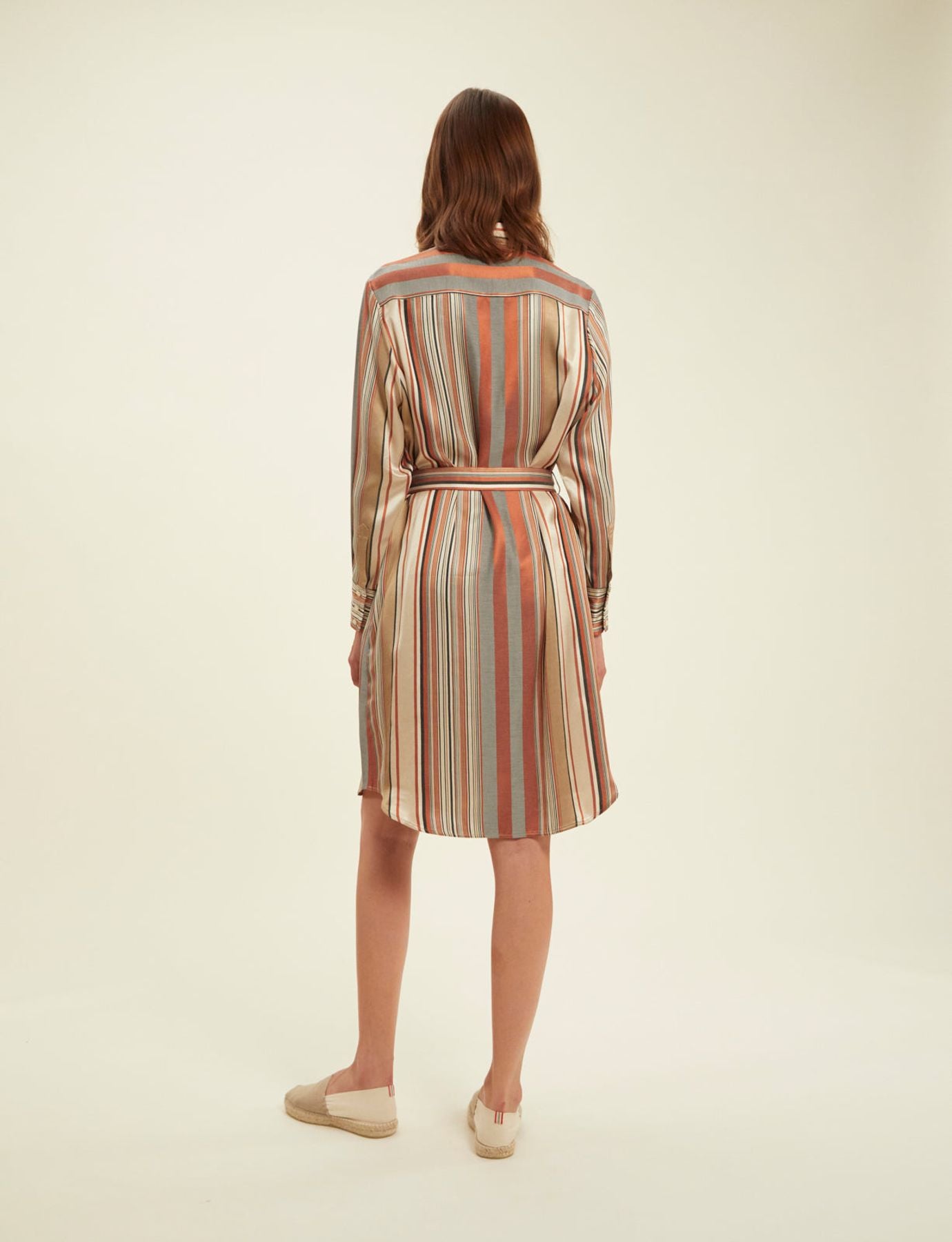 Amour camel striped dress