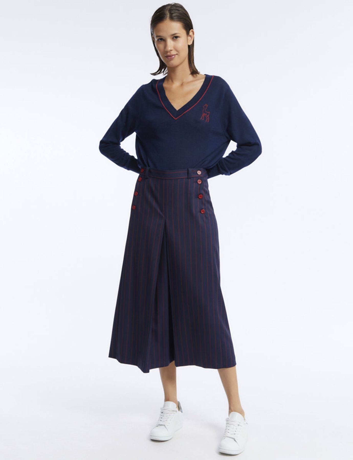 Yona blue striped skirt
