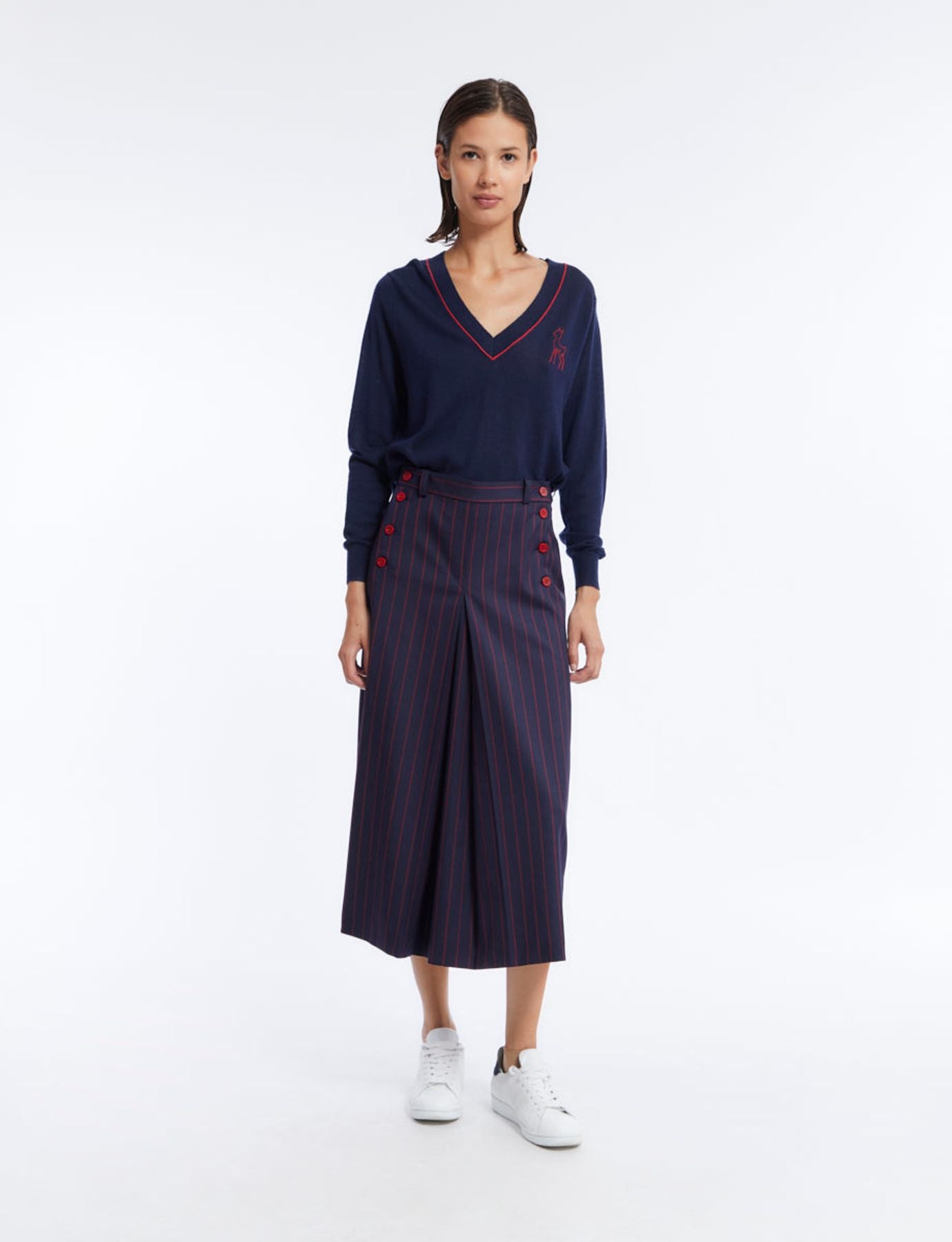 Yona blue striped skirt