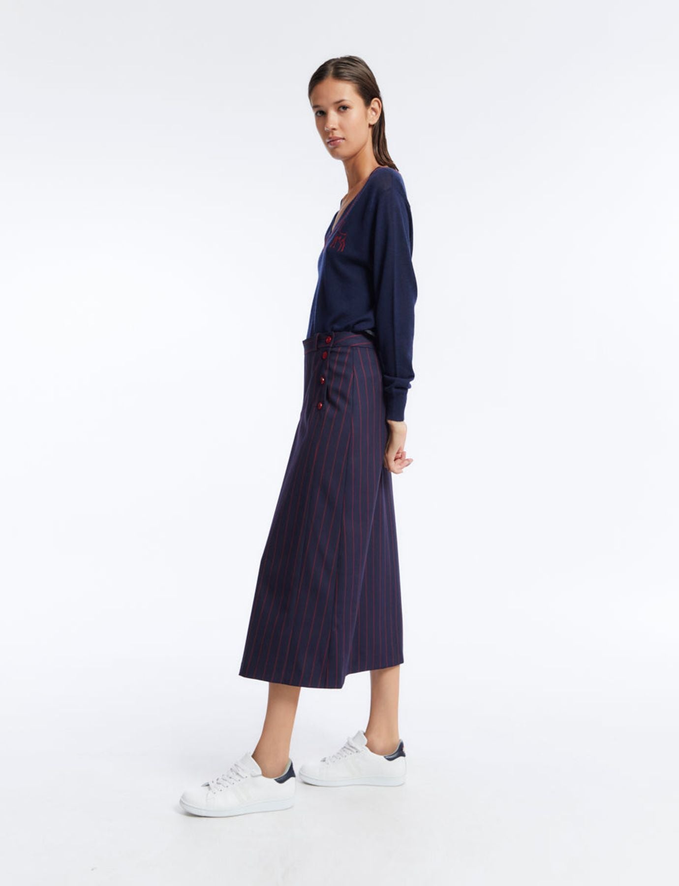 Yona blue striped skirt