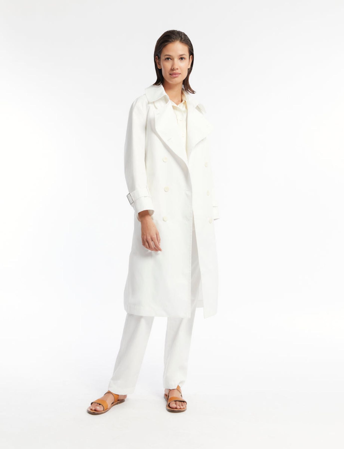 Blake white cotton trench coat